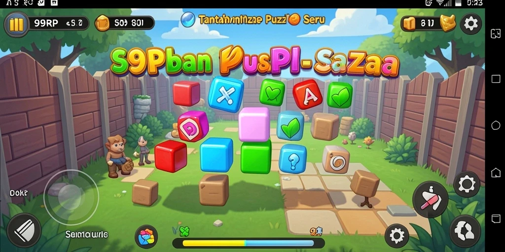 Tampilan gameplay Puzzle yang menantang dan berwarna-warni.