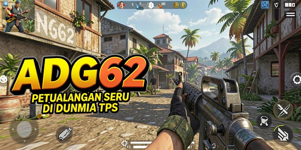 Tampilan utama gameplay ADG62 dengan pertempuran seru TPS.