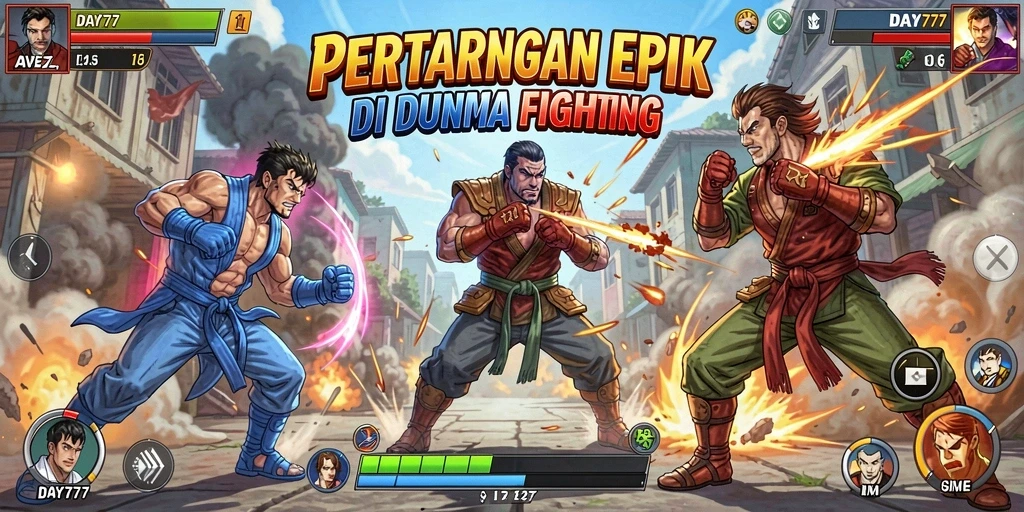 Tampilan gameplay DAY777 dengan aksi pertarungan yang mendebarkan.