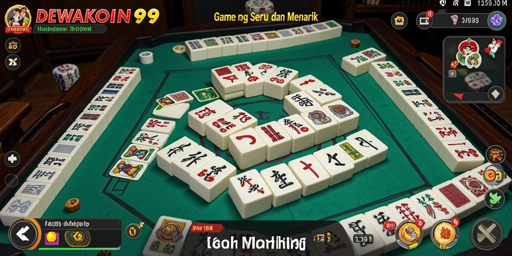 Gameplay seru DEWAKOIN99 dengan berbagai level Mahjong.
