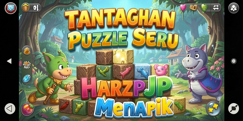 Tampilan menarik dari gameplay puzzle HARAPJP yang menantang.