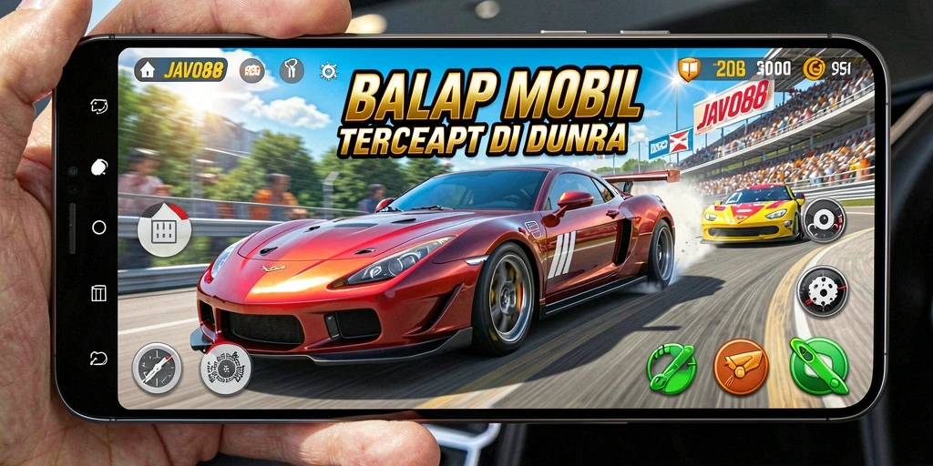 Tampilan gameplay <strong>JAVO88</strong> yang seru dan menegangkan saat balapan.