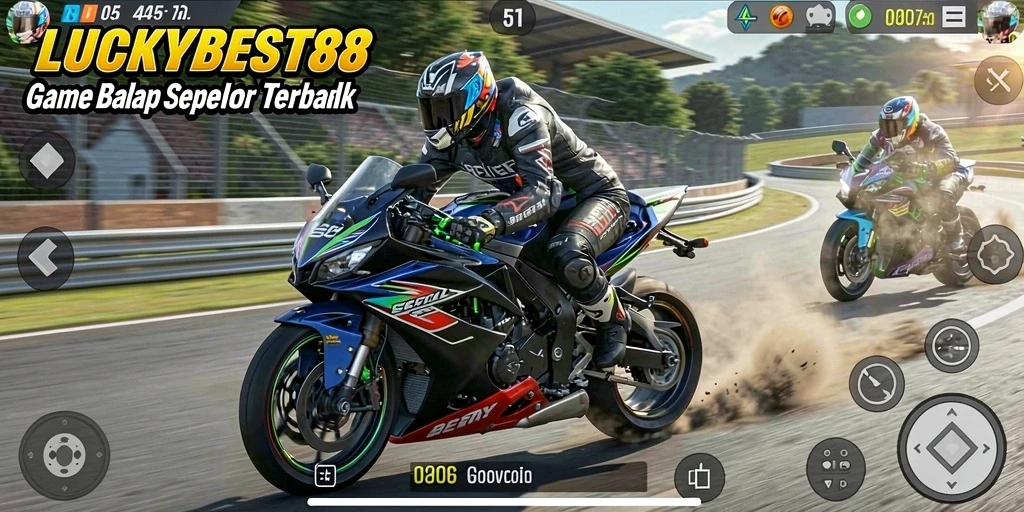 Tangkapan layar dari gameplay balap motor yang seru di LUCKYBEST88.