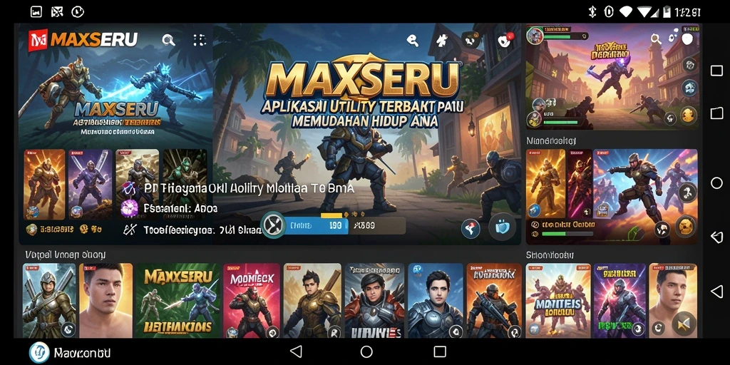 Tampilan antarmuka utama aplikasi MAXSERU yang sederhana dan fungsional.