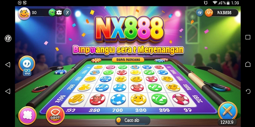 Tampilan gameplay Bingo NX888 yang seru dan interaktif.