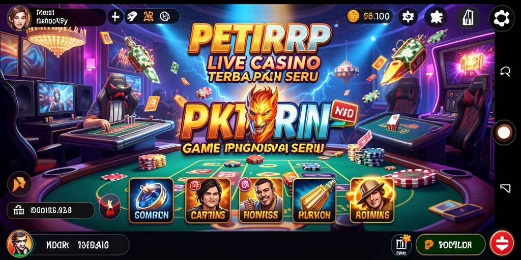 Tampilan gameplay Live Casino PETIRRP yang menyenangkan dan interaktif.