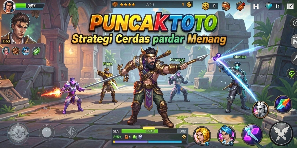 Tangkapan layar gameplay PUNCAKTOTO yang menampilkan aksi strategi intens.