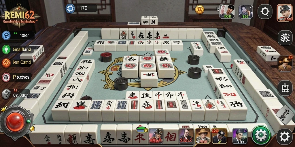 Screenshot gameplay REMI62 menunjukkan keseruan permainan Mahjong.