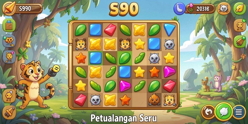Gameplay seru dan menantang dalam S80 Match-3.
