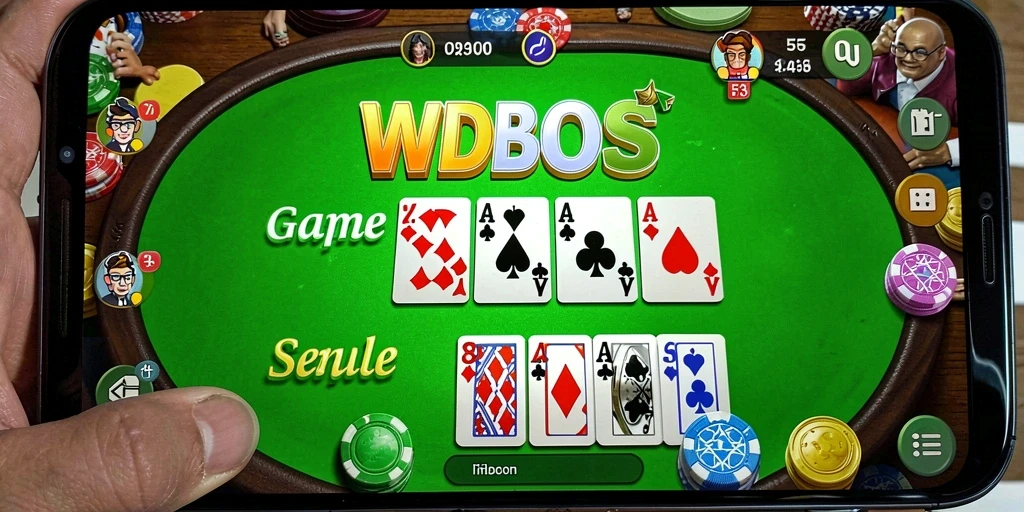 Screenshot gameplay WDBOS yang menggambarkan suasana seru permainan Gaple.
